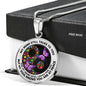 AG2408037 My Mind Still Talks To You Purple Butterflies Yin Yang Flower Luxury Necklace with Back Engraving