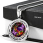 AG2608033 My Mind Still Talks To You Purple Butterflies Flower Luxury Necklace with Back Engraving