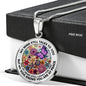 AG2208042 My Mind Still Talks To You Purple Butterflies Flower Luxury Necklace with Back Engraving