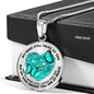 SP0509003 My Mind Still Talks To You Turquoise Butterflies Broken Heart Luxury Necklace with Back Engraving