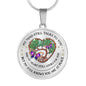 POLVSH0055 Purple Butterfly Green Heart Tree Of Life My Mind Still Talks To U Luxury Necklace with Back Engraving