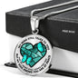 SP0109032 My Mind Still Talks To You Turquoise Butterflies Broken Heart Luxury Necklace with Back Engraving