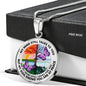 AG2008032 My Mind Still Talks To You Purple Butterflies Four Seasons Tree Of Life Luxury Necklace with Back Engraving