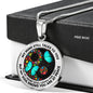 AG2408009 My Mind Still Talks To You Turquoise Butterflies Yin Yang Flower Luxury Necklace with Back Engraving