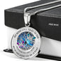 My Mind Still Talks To You Purple And Turquoise Butterflies Tree Of Life SP2209013 Luxury Necklace with Back Engraving