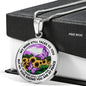 AG2508012 My Mind Still Talks To You Purple Butterflies Flower Luxury Necklace with Back Engraving