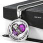 SP0109018 My Mind Still Talks To You Purple Butterflies Broken Heart Luxury Necklace with Back Engraving