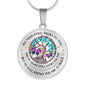 POLVSH0048 Purple Butterfly Turquoise Tree Of Life My Mind Still Talks To You Luxury Necklace with Back Engraving