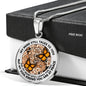 AG2608014 My Mind Still Talks To You Orange Monarch Butterflies Flower Luxury Necklace with Back Engraving