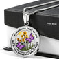 AG2508024 My Mind Still Talks To You Purple Butterflies Flower Luxury Necklace with Back Engraving