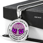 My Mind Still Talks To You Butterfly Purple Tree Of Life PT0015 Luxury Necklace with Back Engraving
