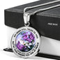 AG2908016 My Mind Still Talks To You Purple Butterflies Flower Luxury Necklace with Back Engraving