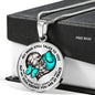 SP0109030 My Mind Still Talks To You Turquoise Butterflies Broken Heart Luxury Necklace with Back Engraving