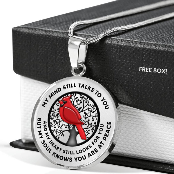 My Mind Still Talks To You Cardinal Tree Of Life TM0004 Luxury Necklace with Back Engraving