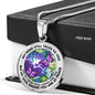 AG2408034 My Mind Still Talks To You Purple Butterflies Flower Luxury Necklace with Back Engraving