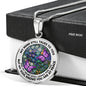AG2508027 My Mind Still Talks To You Purple Butterflies Flower Luxury Necklace with Back Engraving