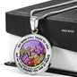 AG2508036 My Mind Still Talks To You Purple Butterflies Flower Luxury Necklace with Back Engraving