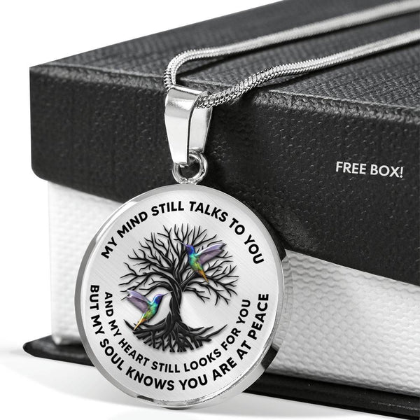 My Mind Still Talks To You Hummingbird Tree Of Life 020520VTC16 Luxury Necklace with Back Engraving