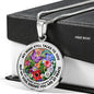 AG2608024 My Mind Still Talks To You Purple Butterflies Flower Luxury Necklace with Back Engraving