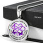 My Mind Still Talks To You Purple Butterfly Infinite Love Heart PT0017 Luxury Necklace with Back Engraving