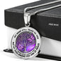 AG2208030 My Mind Still Talks To You Purple Butterflies Tree Of Life Luxury Necklace with Back Engraving