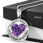 SP0109012 My Mind Still Talks To You Purple Butterflies Broken Heart Luxury Necklace with Back Engraving