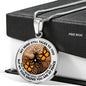 AG2108018 My Mind Still Talks To You Orange Monarch Butterflies Tree Of Life Luxury Necklace with Back Engraving