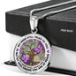 AG1308007 My Mind Still Talks To You Purple Butterflies Tree Of Life Luxury Necklace with Back Engraving