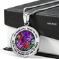 AG2608012 My Mind Still Talks To You Purple Butterflies Flower Luxury Necklace with Back Engraving