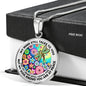 AG2408064 My Mind Still Talks To You Dragonflies Flower Luxury Necklace with Back Engraving