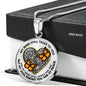 SP0509006 My Mind Still Talks To You Orange Monarch Butterflies Golden Broken Heart Luxury Necklace with Back Engraving