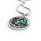 AG2808003 My Mind Still Talks To You Turquoise Butterflies Flower Luxury Necklace with Back Engraving