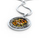 AG2908030 My Mind Still Talks To You Orange Monarch Butterflies Flower Luxury Necklace with Back Engraving