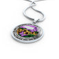 AG2508012 My Mind Still Talks To You Purple Butterflies Flower Luxury Necklace with Back Engraving