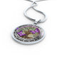 AG1308007 My Mind Still Talks To You Purple Butterflies Tree Of Life Luxury Necklace with Back Engraving
