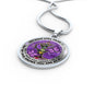 AG2008011 My Mind Still Talks To You Purple Butterflies Tree Of Life Luxury Necklace with Back Engraving
