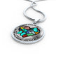 SP0109031 My Mind Still Talks To You Turquoise Butterflies Broken Heart Luxury Necklace with Back Engraving