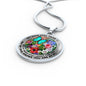 AG2608005 My Mind Still Talks To You Turquoise Butterflies Flower Luxury Necklace with Back Engraving