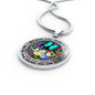 AG2808001 My Mind Still Talks To You Turquoise Butterflies Flower Luxury Necklace with Back Engraving