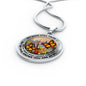 AG2508035 My Mind Still Talks To You Orange Monarch Butterflies Flower Luxury Necklace with Back Engraving