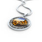 AG2508017 My Mind Still Talks To You Orange Monarch Butterflies Flower Luxury Necklace with Back Engraving