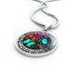 AG2408004 My Mind Still Talks To You Turquoise Butterflies Flower Luxury Necklace with Back Engraving