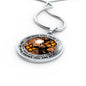 AG2208014 My Mind Still Talks To You Orange Monarch Butterflies Tree Of Life Meditation Luxury Necklace with Back Engraving