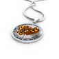 SP0109014 My Mind Still Talks To You Orange Monarch Butterflies Broken Heart Luxury Necklace with Back Engraving