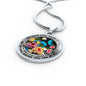 AG2908041 My Mind Still Talks To You Blue Butterflies Flower Luxury Necklace with Back Engraving