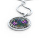AG2508027 My Mind Still Talks To You Purple Butterflies Flower Luxury Necklace with Back Engraving