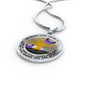 B0706016 My Mind Still Talks To You Purple And Blue Butterflies Tree Of Life And Land Luxury Necklace with Back Engraving