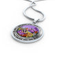 AG2508036 My Mind Still Talks To You Purple Butterflies Flower Luxury Necklace with Back Engraving
