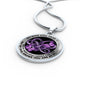SP0509016 My Mind Still Talks To You Purple Butterflies Broken Heart Luxury Necklace with Back Engraving