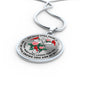 JL2007003 My Mind Still Talks To You Red Cardinals Three Rose Green Leaves And Silver Cross Luxury Necklace with Back Engraving